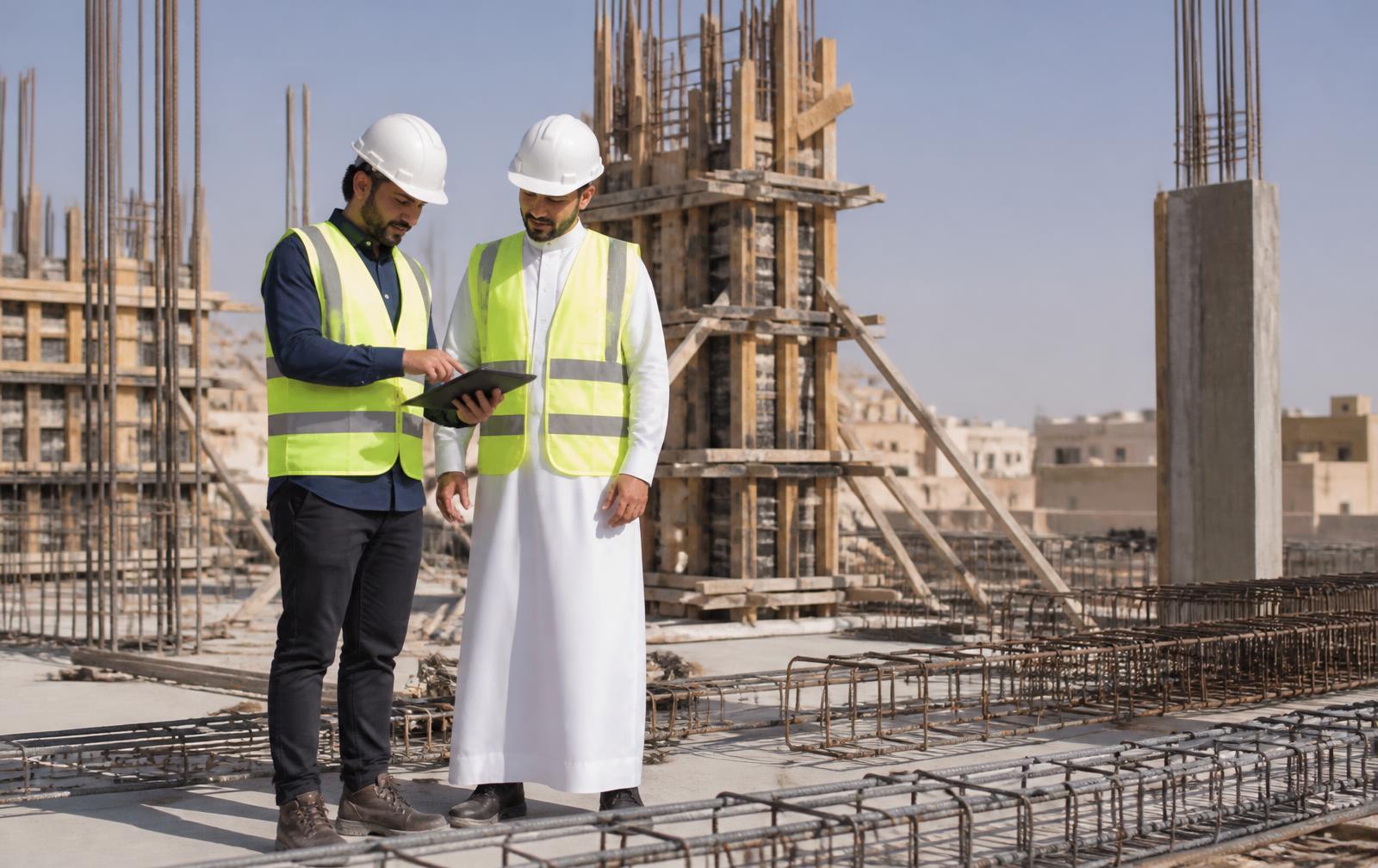 فريق صيانة يتابع أنظمة مبنى قائم خلال جولة فحص دورية